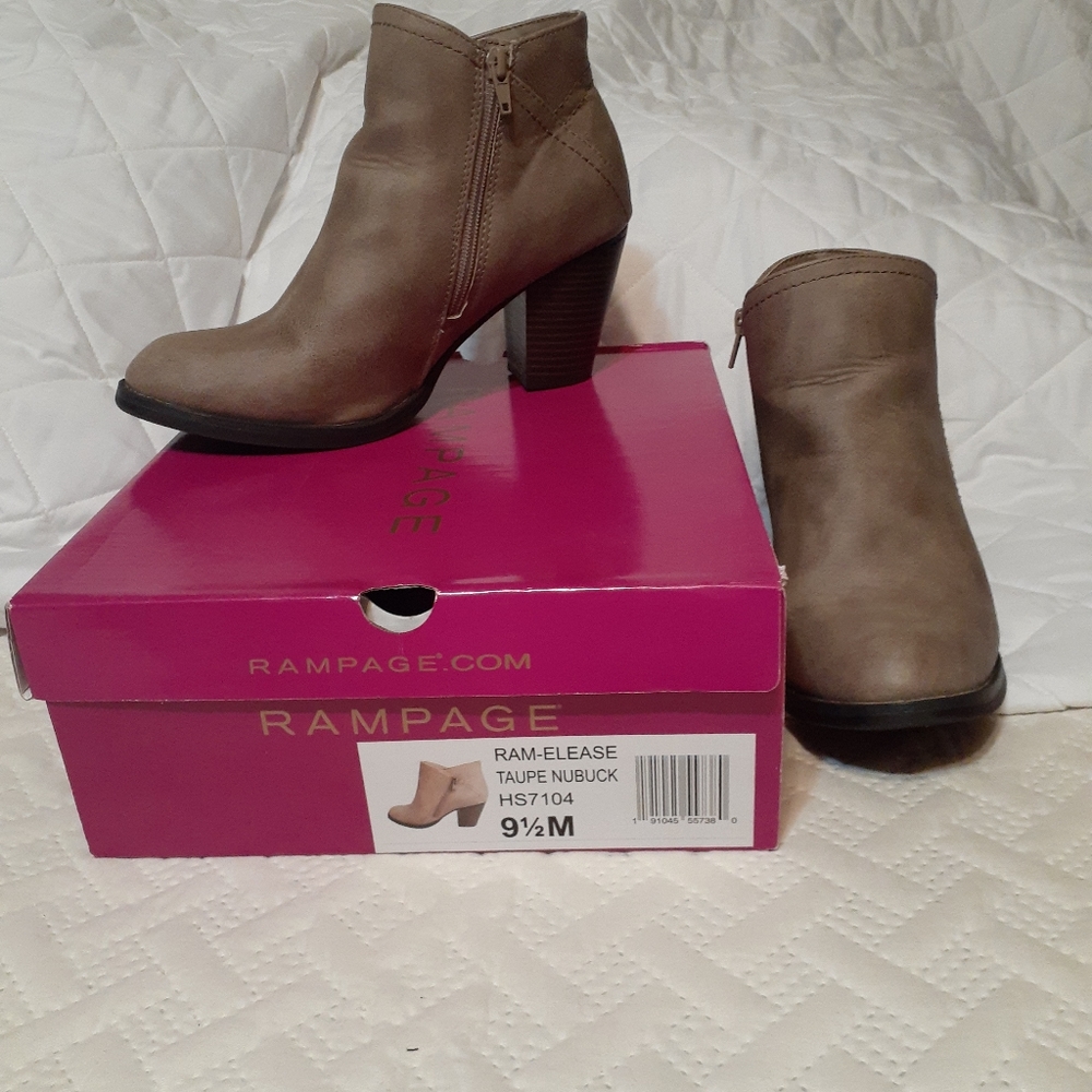 Women's taupe faux leather booties